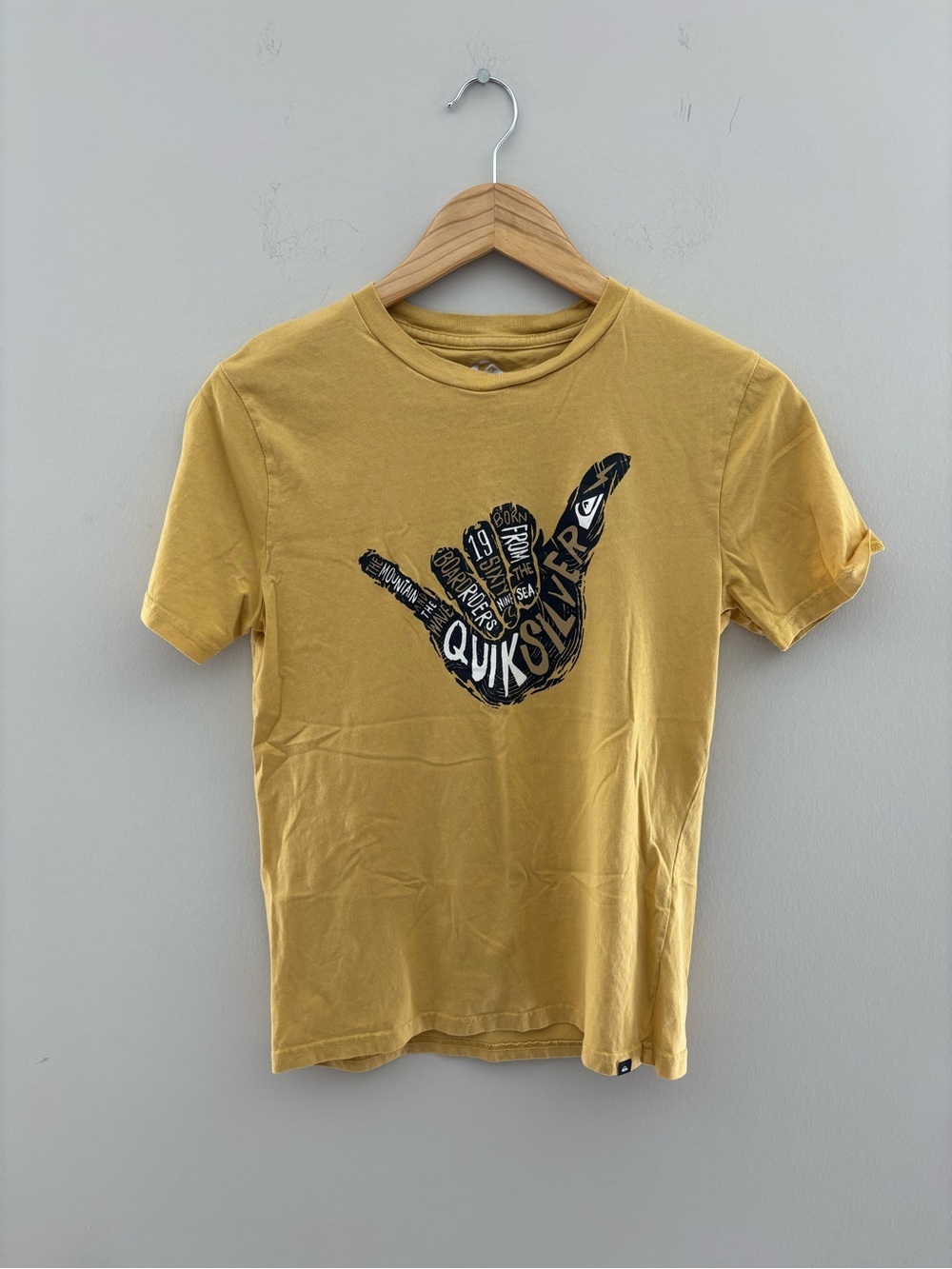 Quiksilver Kids Yellow Shaka Graphic T-Shirt Boys Large Surf Tee